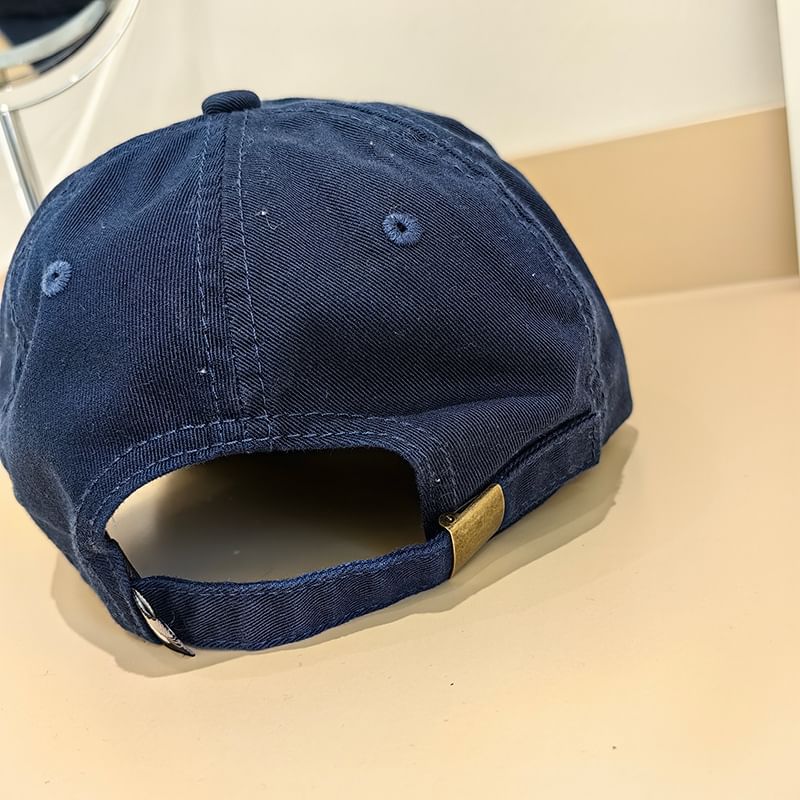 Baseball Embroidered Cap Distressed Lettering