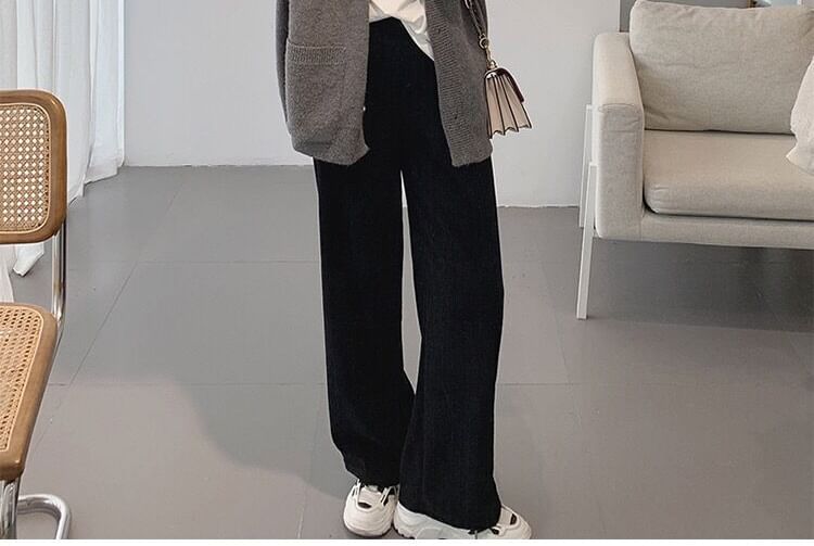 Letter Button-Up Embroidered V-Neck Cardigan