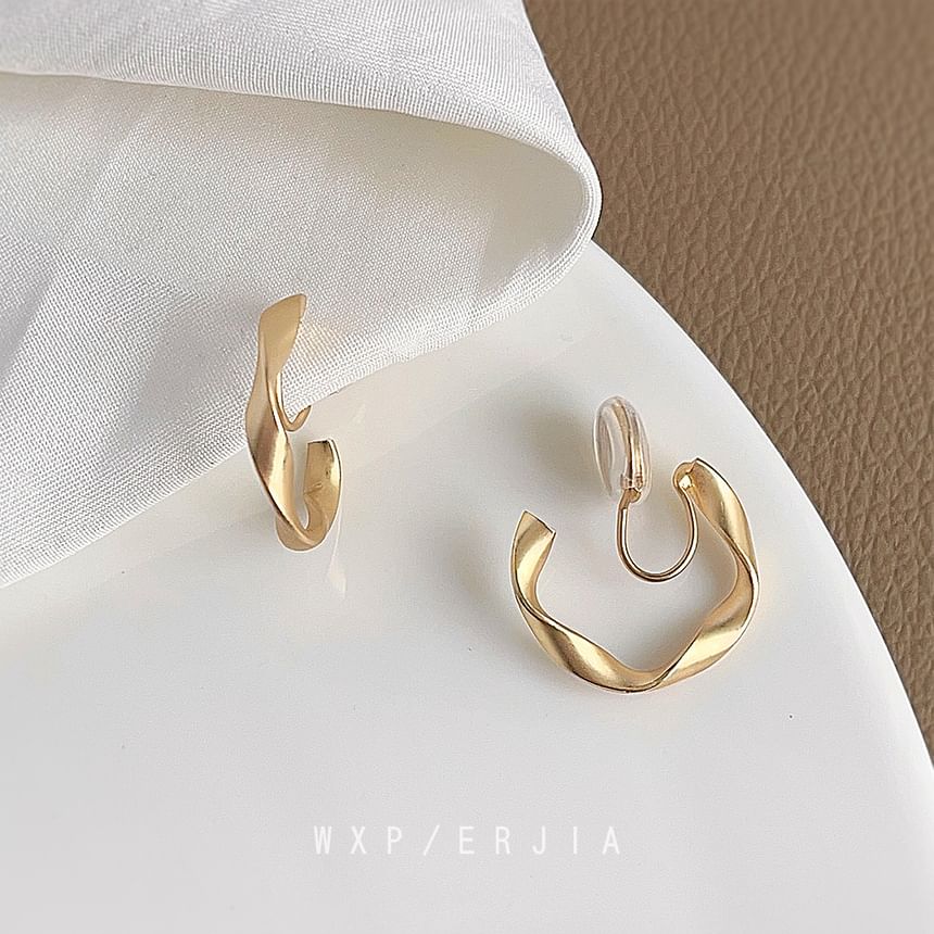 Cuff Earring Hoop Twisted Open Alloy