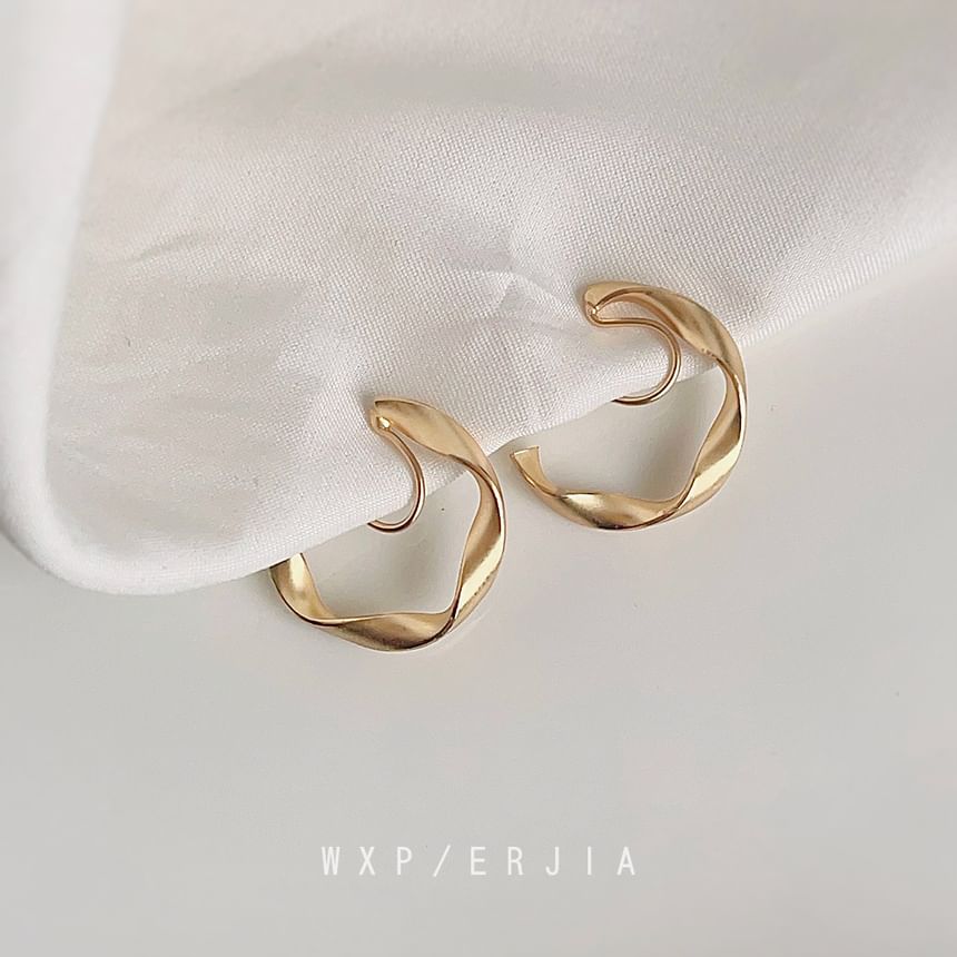 Cuff Earring Hoop Twisted Open Alloy