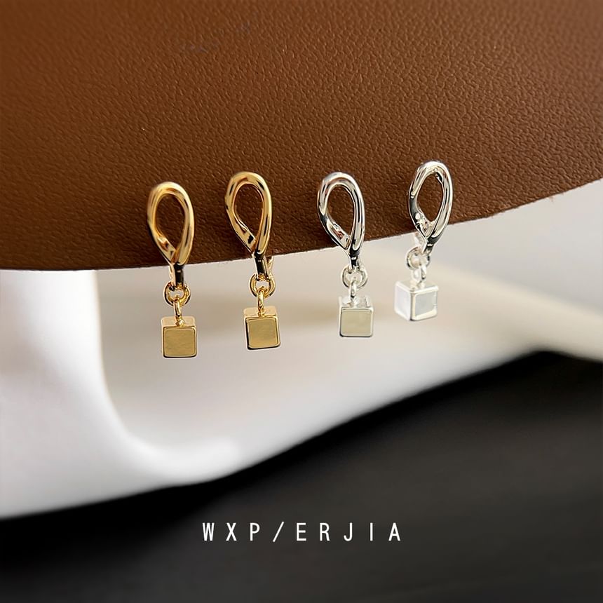 Earring Cuff Drop Cube Alloy