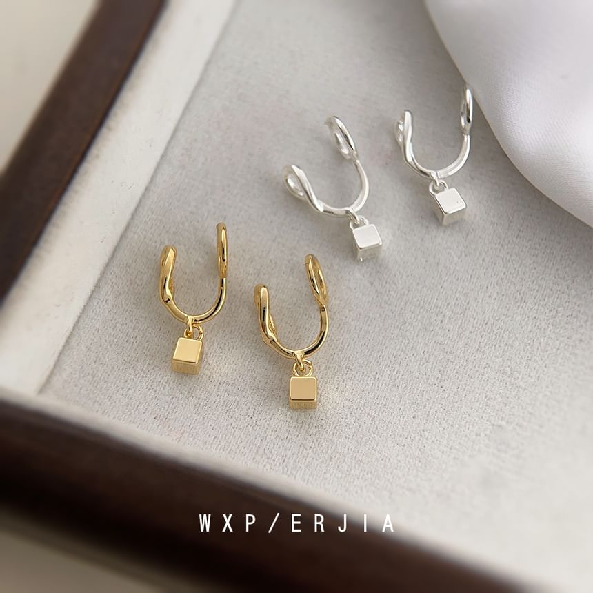 Earring Cuff Drop Cube Alloy