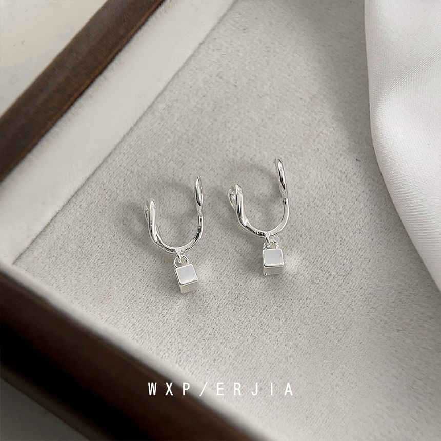 Earring Cuff Drop Cube Alloy