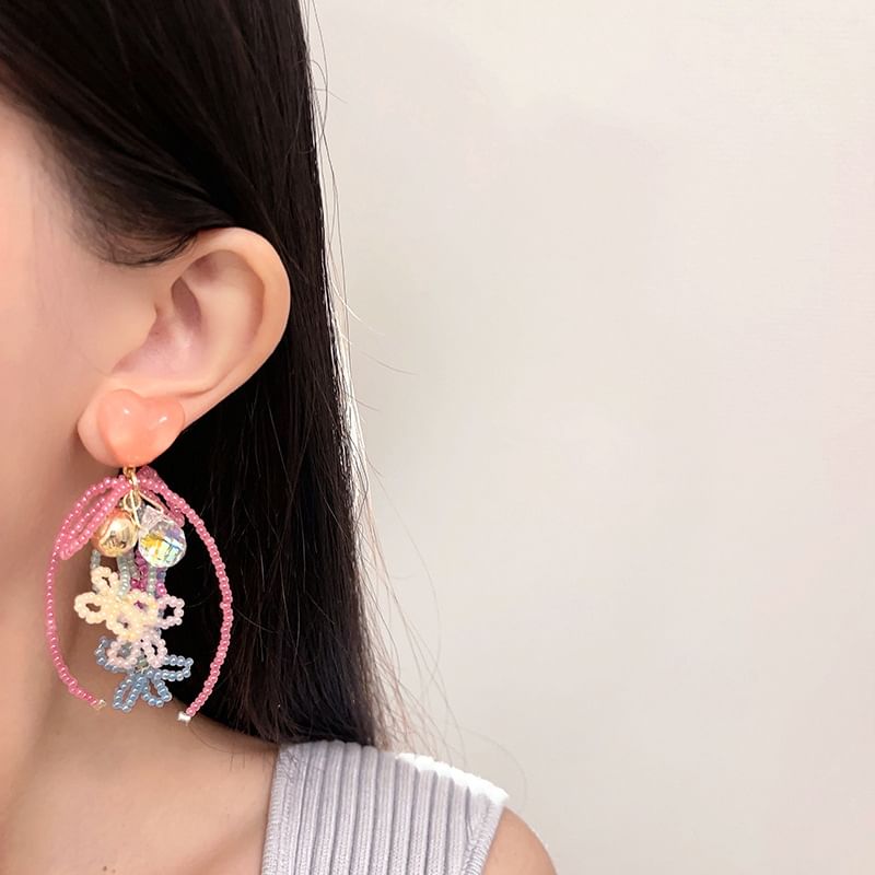 Bow Drop Bead Earring