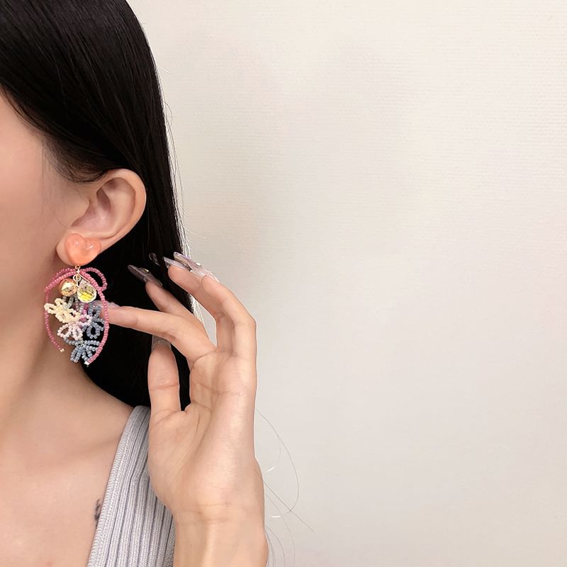 Bow Drop Bead Earring