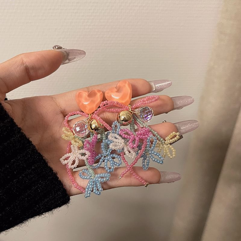 Bow Drop Bead Earring