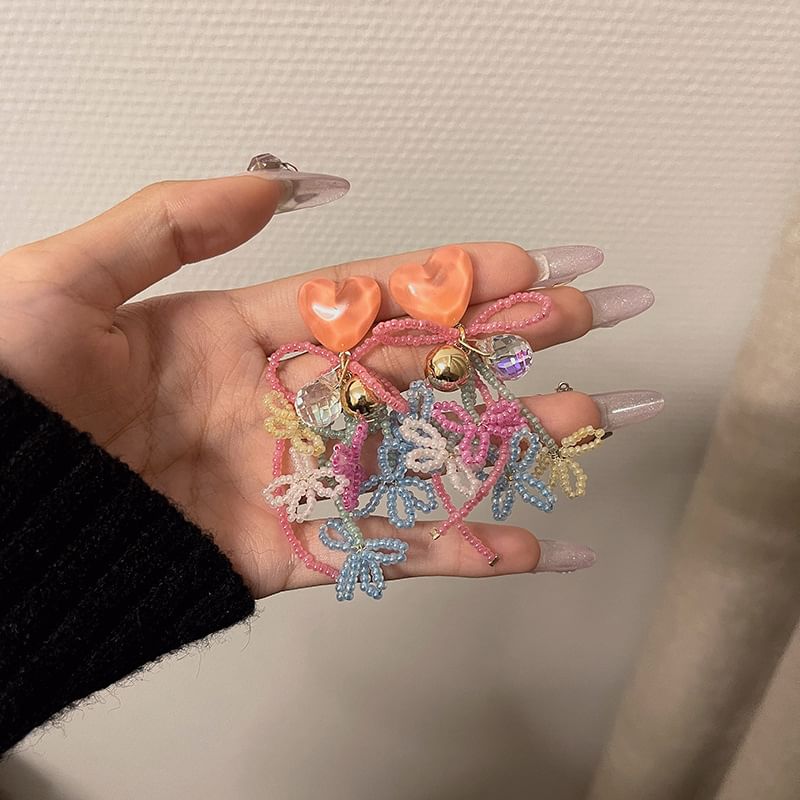 Bow Drop Bead Earring