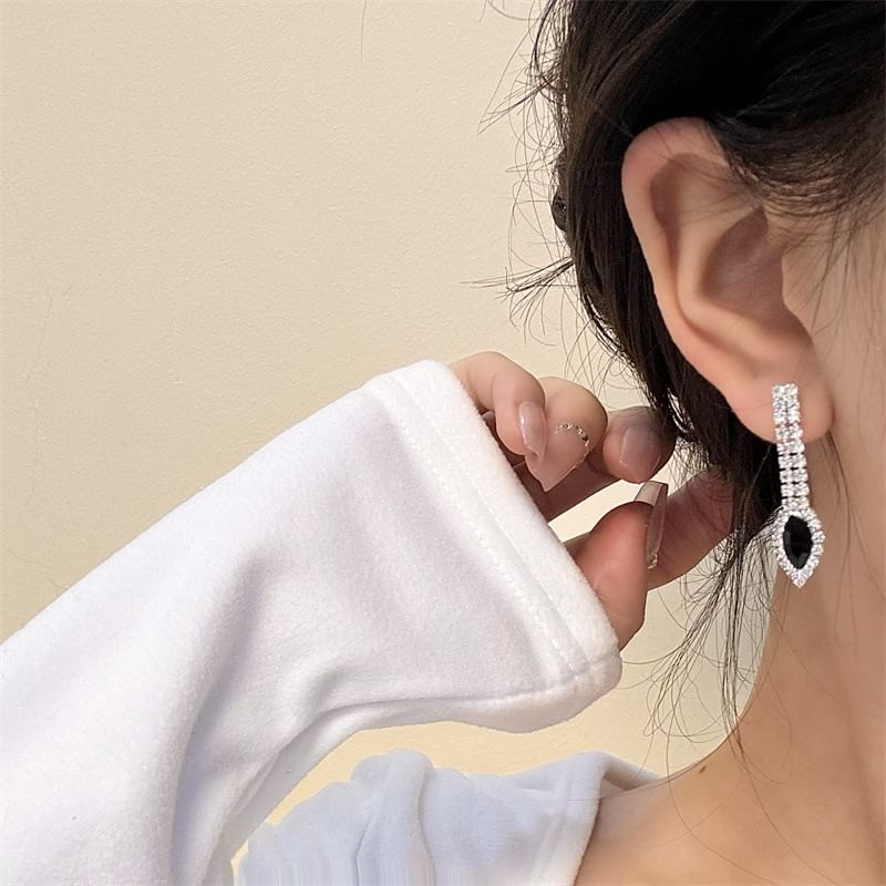 Earring Necklace / Rhinestone Drop Pendant