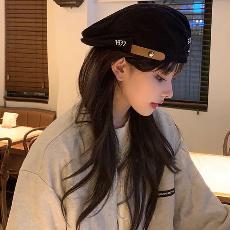 Sample Numerical Embroidered Flat Cap
