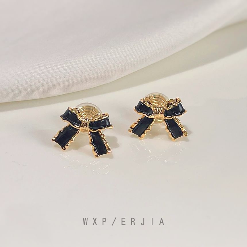 Earring Stud Alloy Bow