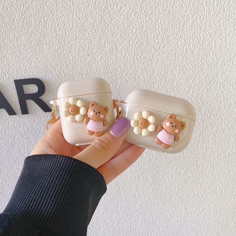 / AirPods Bear Floral Earphone Case Pro Skin