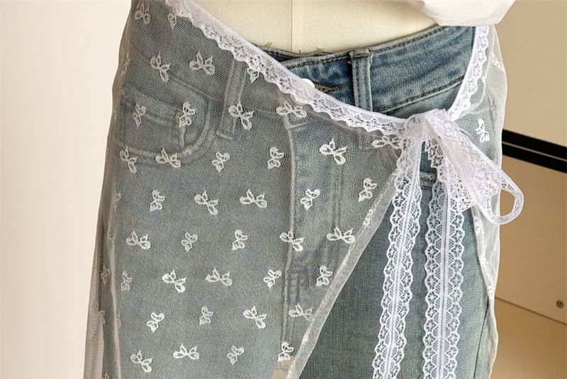 Lace Designs) Half Skirt Apron (Various