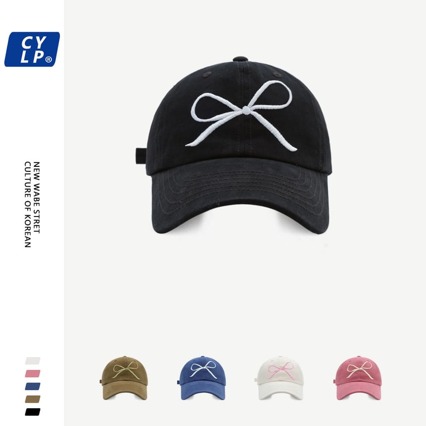 Cap Bow Baseball Embroidered