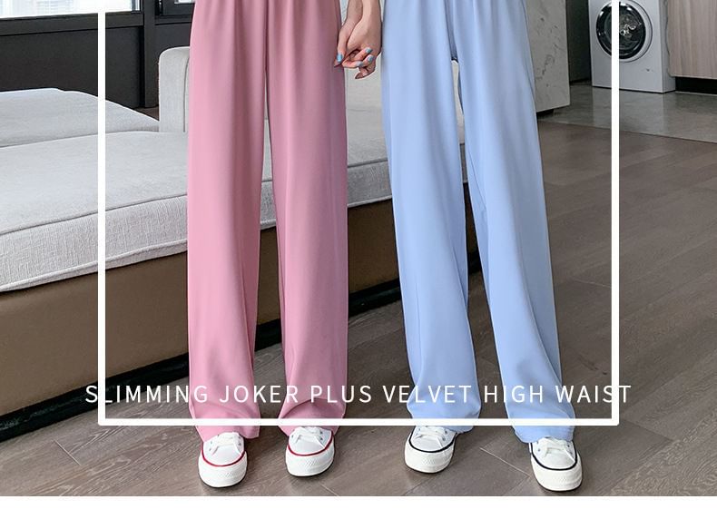 (Various Plain Waist Designs) Pants Elastic Leg Straight