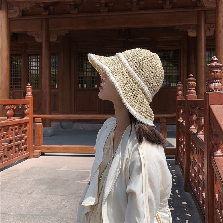 Sun Pearl Hat Faux Straw