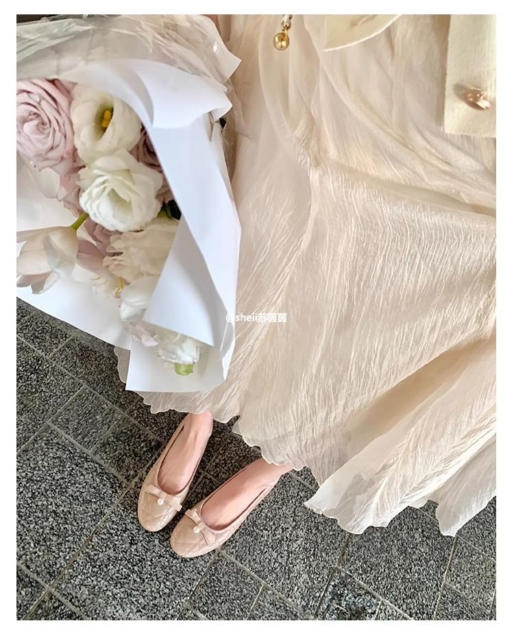 Bow Faux Pearl Flats