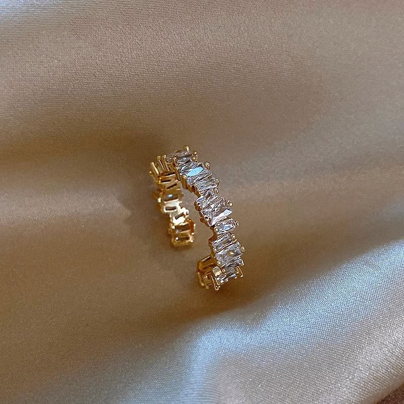 Open Alloy Rhinestone Ring