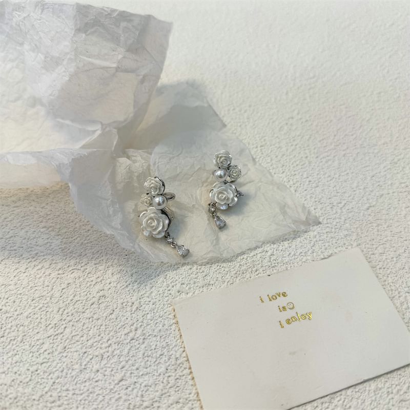 Floral Cuff Faux Alloy Ear Pearl