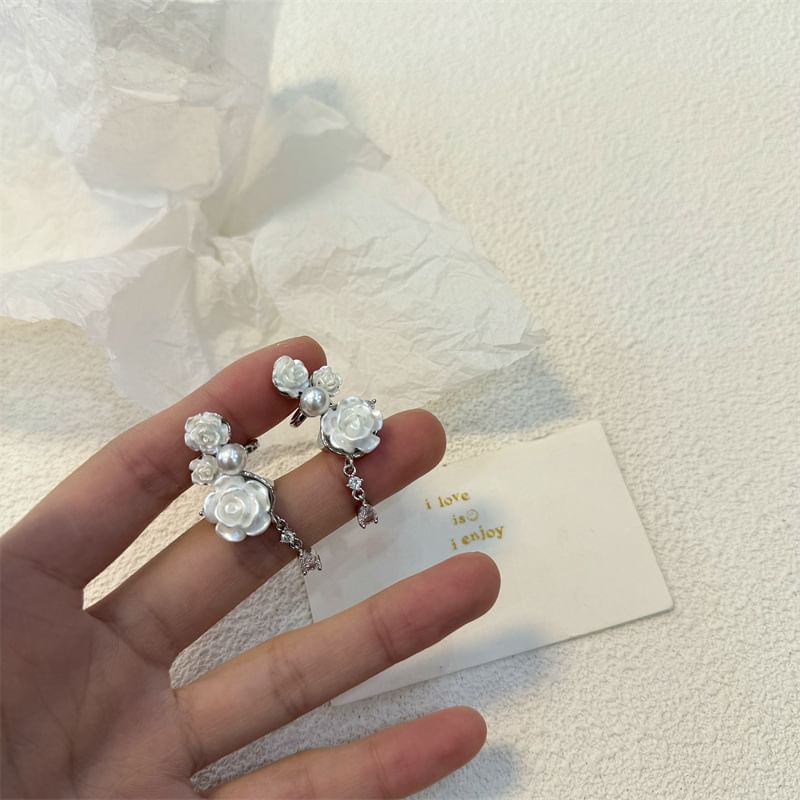 Floral Cuff Faux Alloy Ear Pearl
