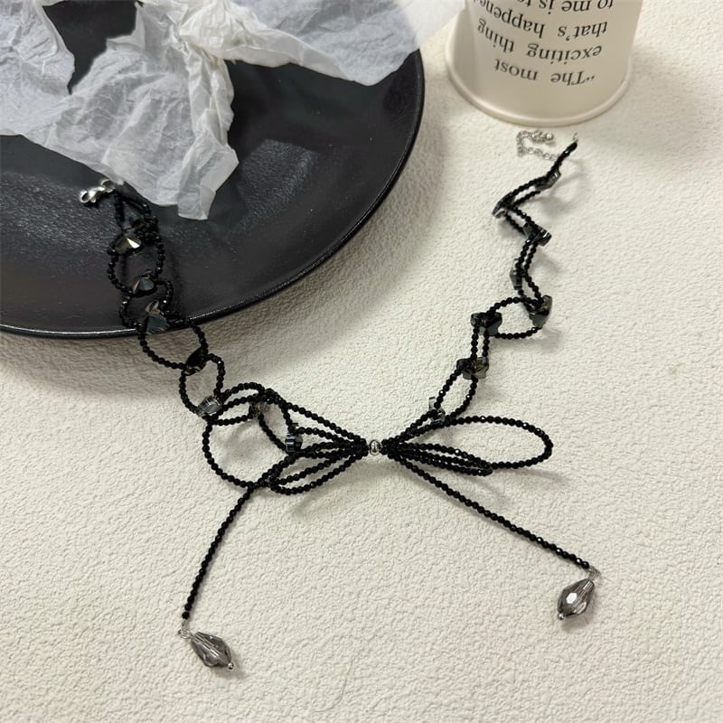 Bow Choker Crystal Faux