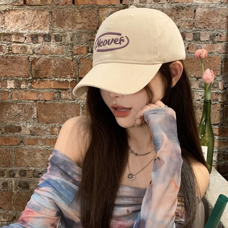 Lettering Baseball Embroidered Cap