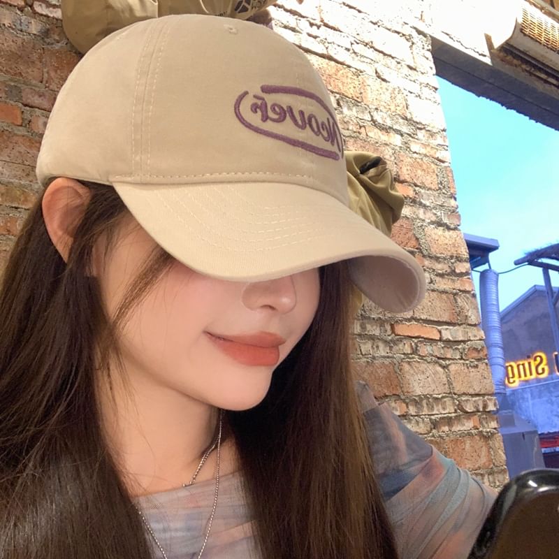 Lettering Baseball Embroidered Cap