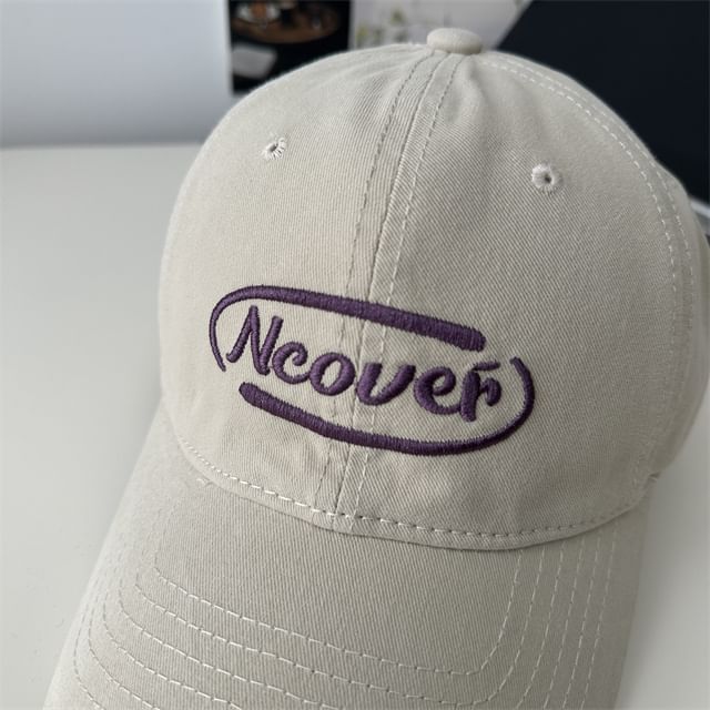 Lettering Baseball Embroidered Cap