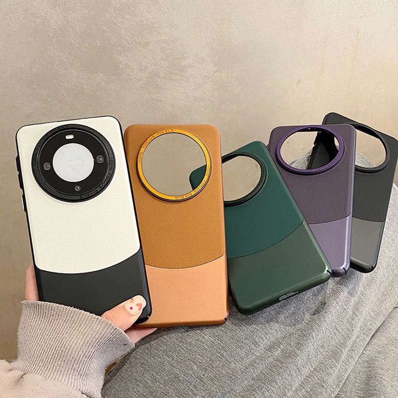 Color Leather Phone Panel Case Faux