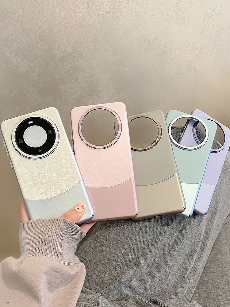 Color Leather Phone Panel Case Faux