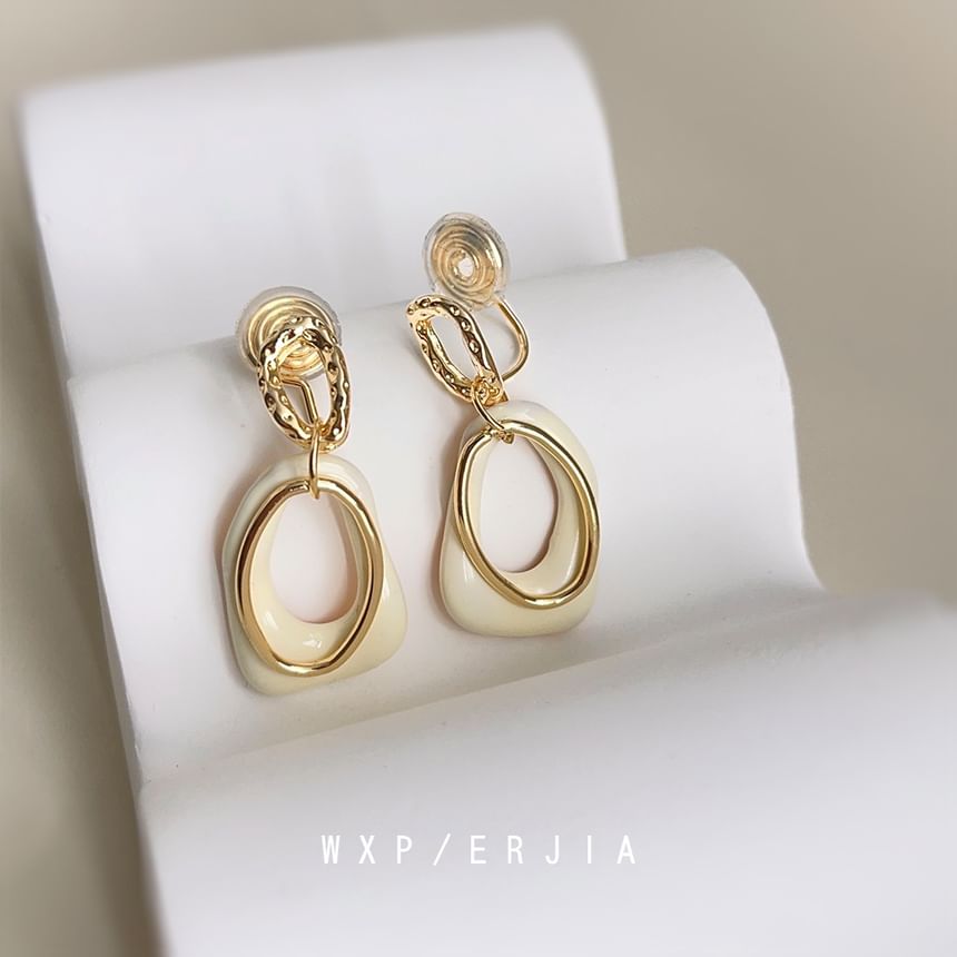 Irregular Dangle Earring Hoop Alloy