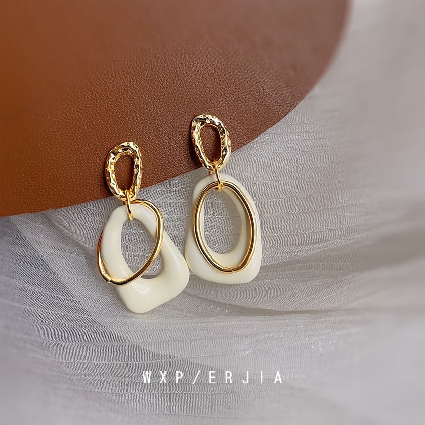 Irregular Dangle Earring Hoop Alloy