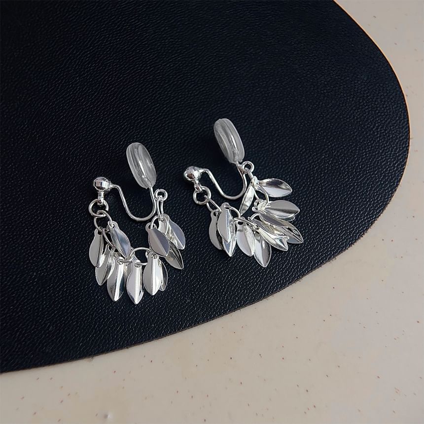 Chandelier Earring Leaf Alloy