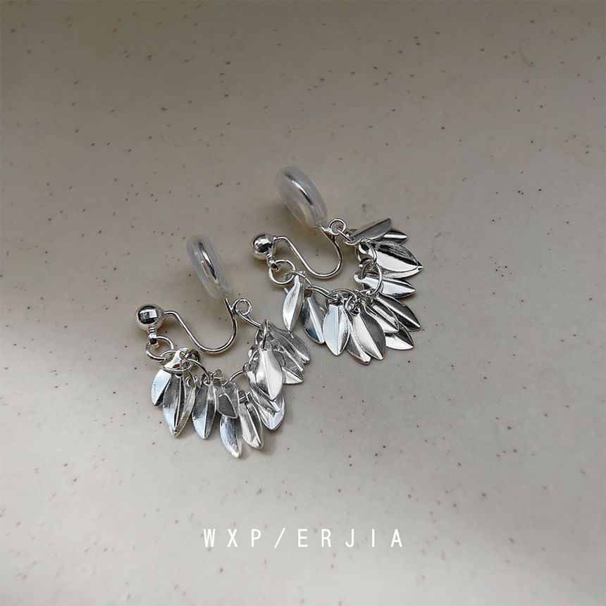 Chandelier Earring Leaf Alloy
