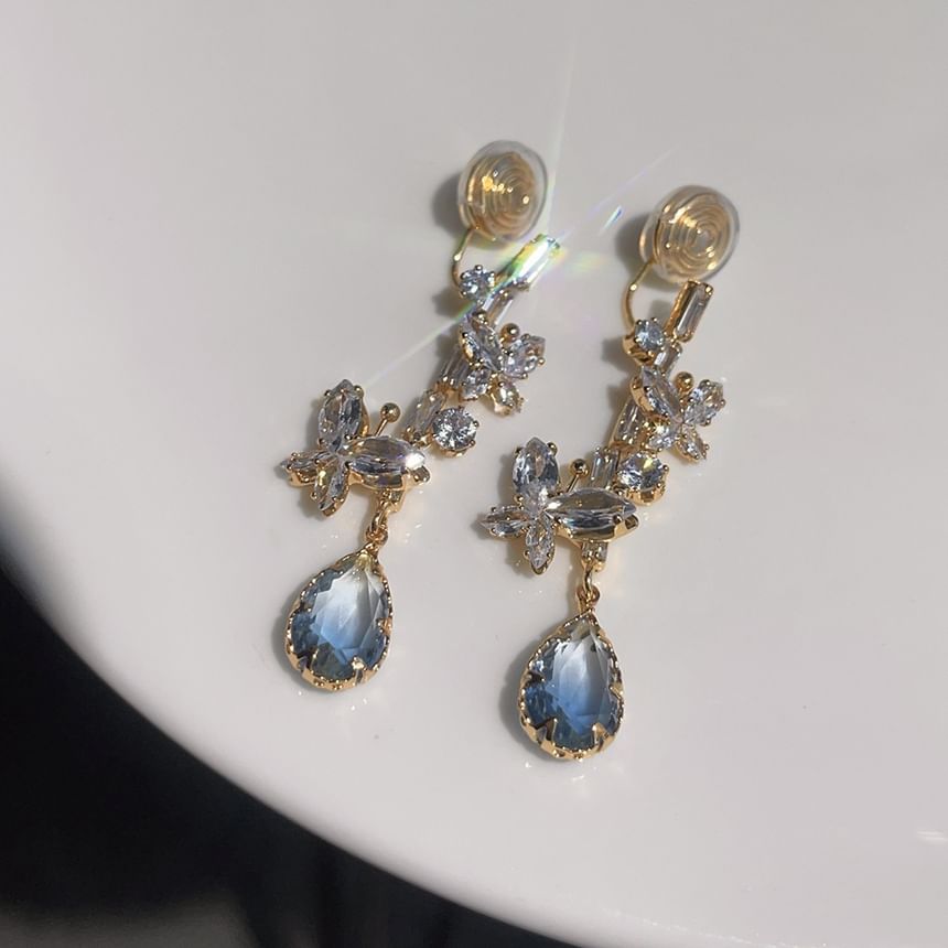 Earring Dangle Alloy Butterfly Rhinestone