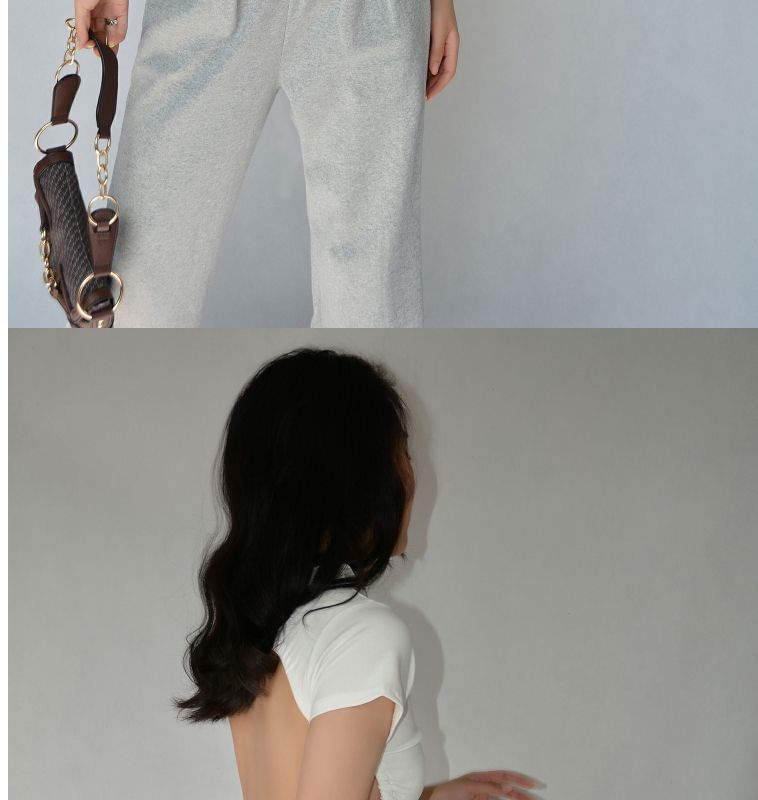 Tee Plain Back Short-Sleeve Cropped Open