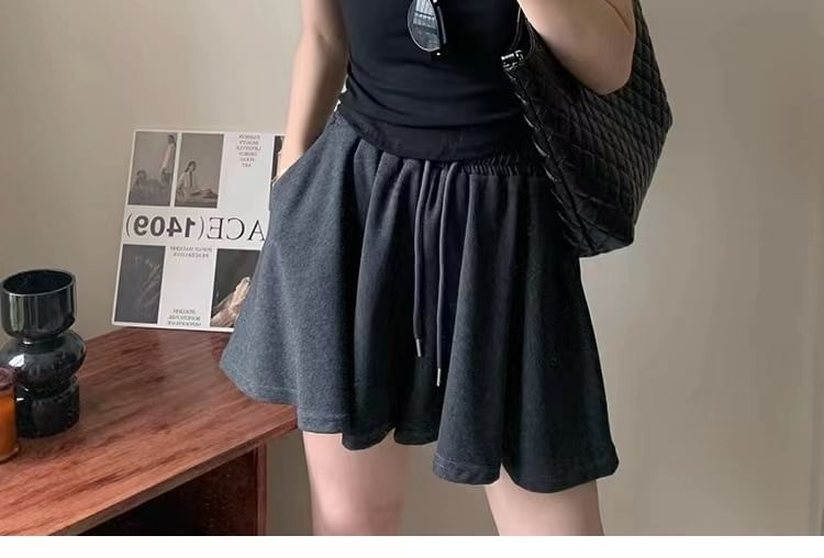 Plain High Skort Waist