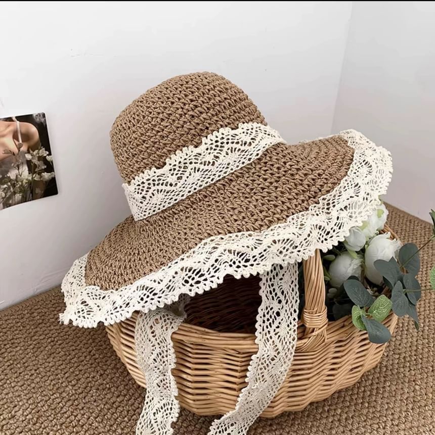 Hat Trim Straw Lace Sun