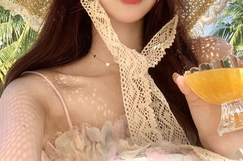 Hat Trim Straw Lace Sun