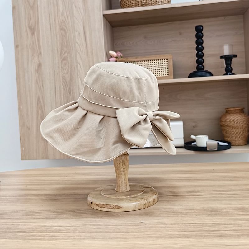 Bow Bucket Plain Hat