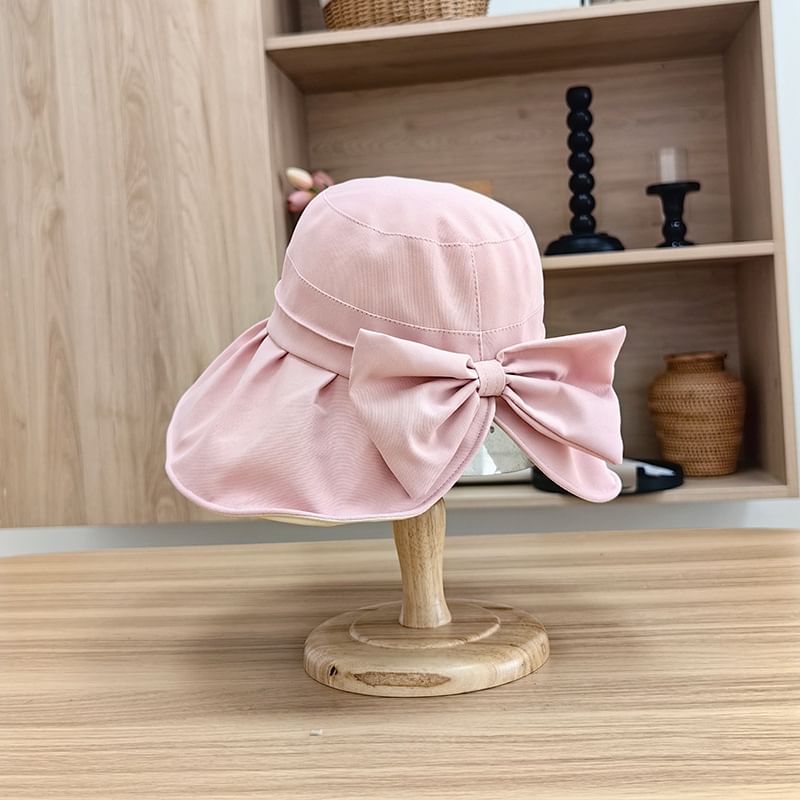 Bow Bucket Plain Hat