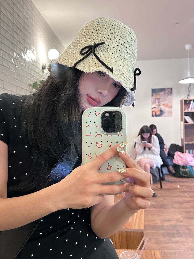 Großhandelsprobe Bucket Bow Woven Hat