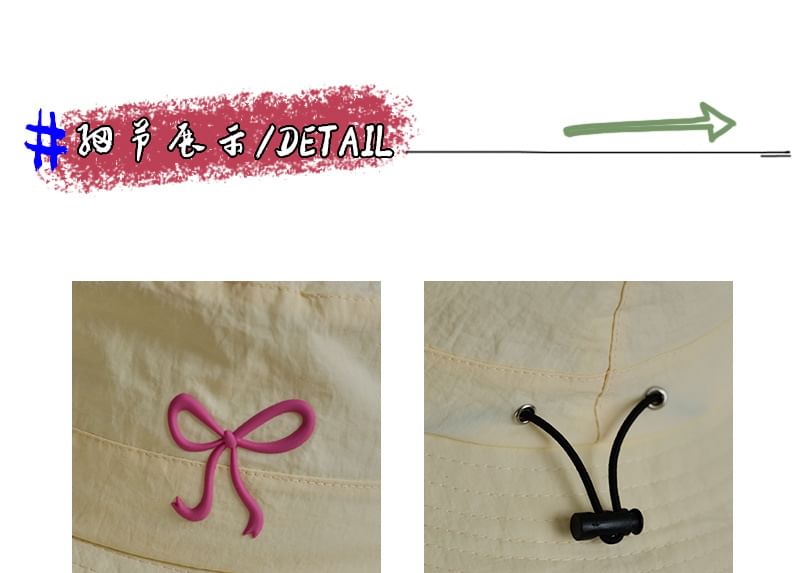 Bucket Bow Embroidered Hat