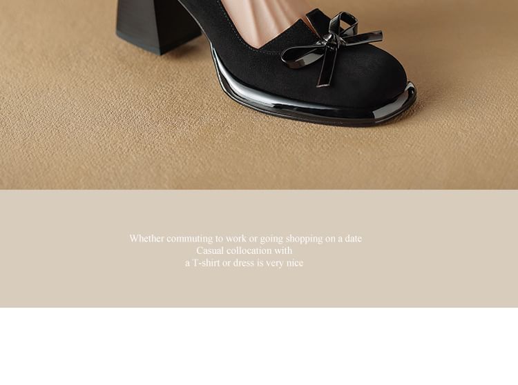 Sample Block Heel Bow Pumps