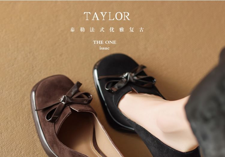Sample Block Heel Bow Pumps