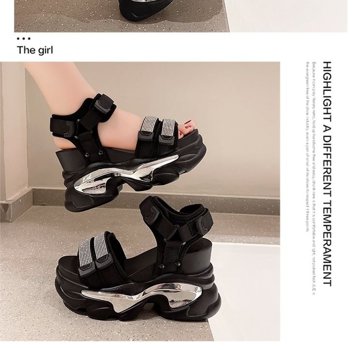 Wedge Sandals Rhinestone Platform