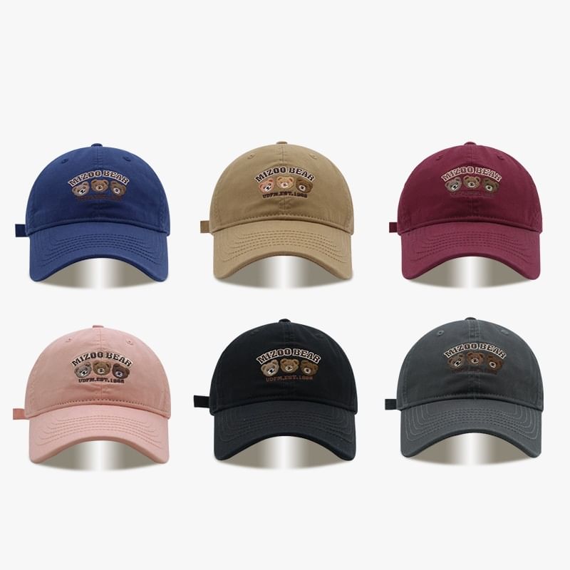 Baseball Embroidered Bear Cap