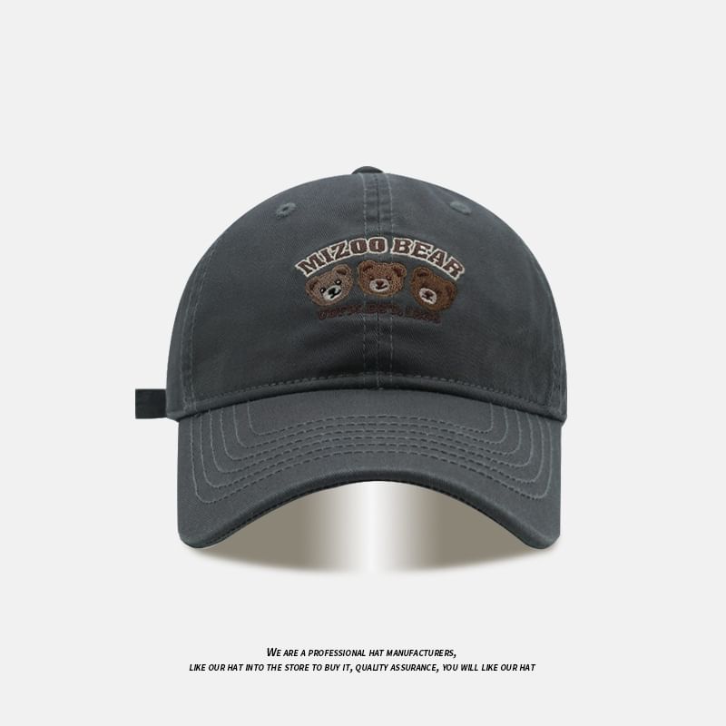 Baseball Embroidered Bear Cap