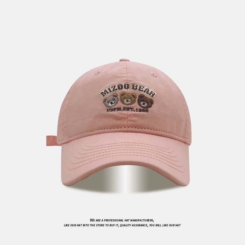 Baseball Embroidered Bear Cap