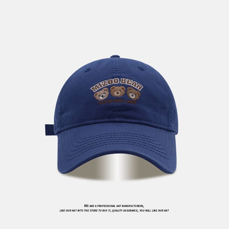 Baseball Embroidered Bear Cap