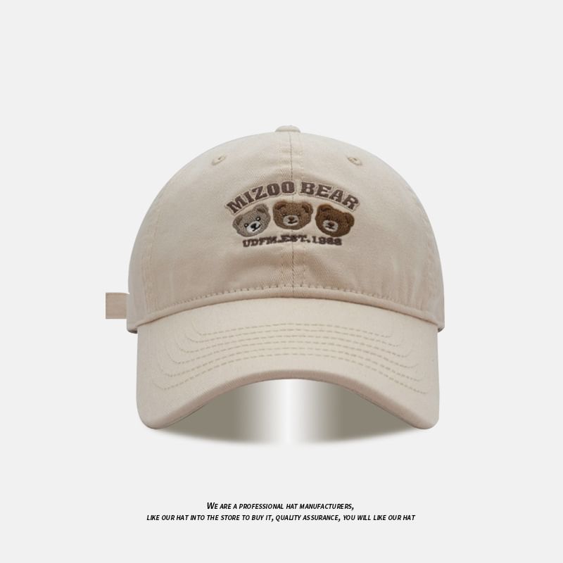 Baseball Embroidered Bear Cap